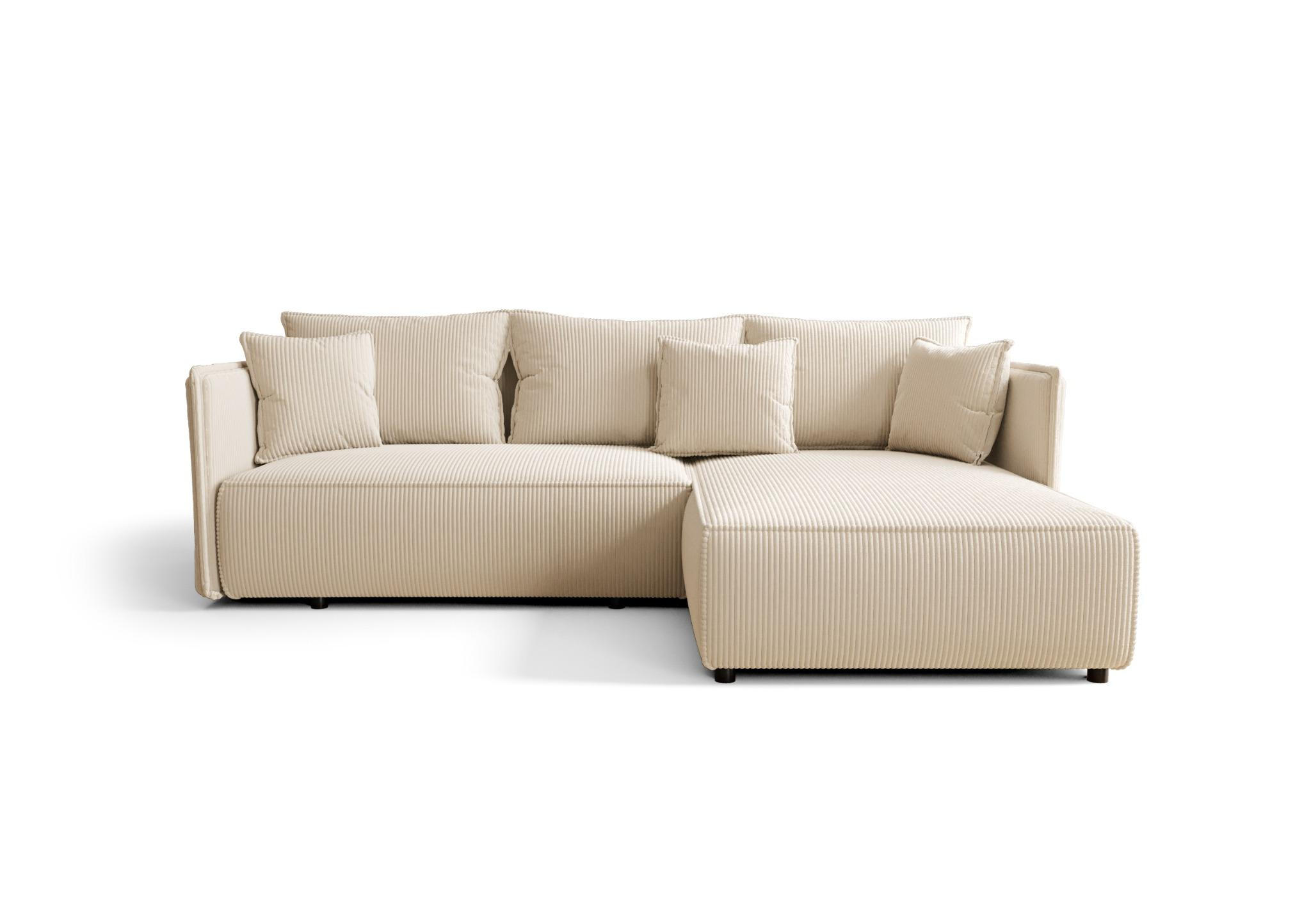 ECKSOFA mit Schlaffunktion MILANO R Poso 105 Rechts - Creme, Textil (245/185cm) - Bedante