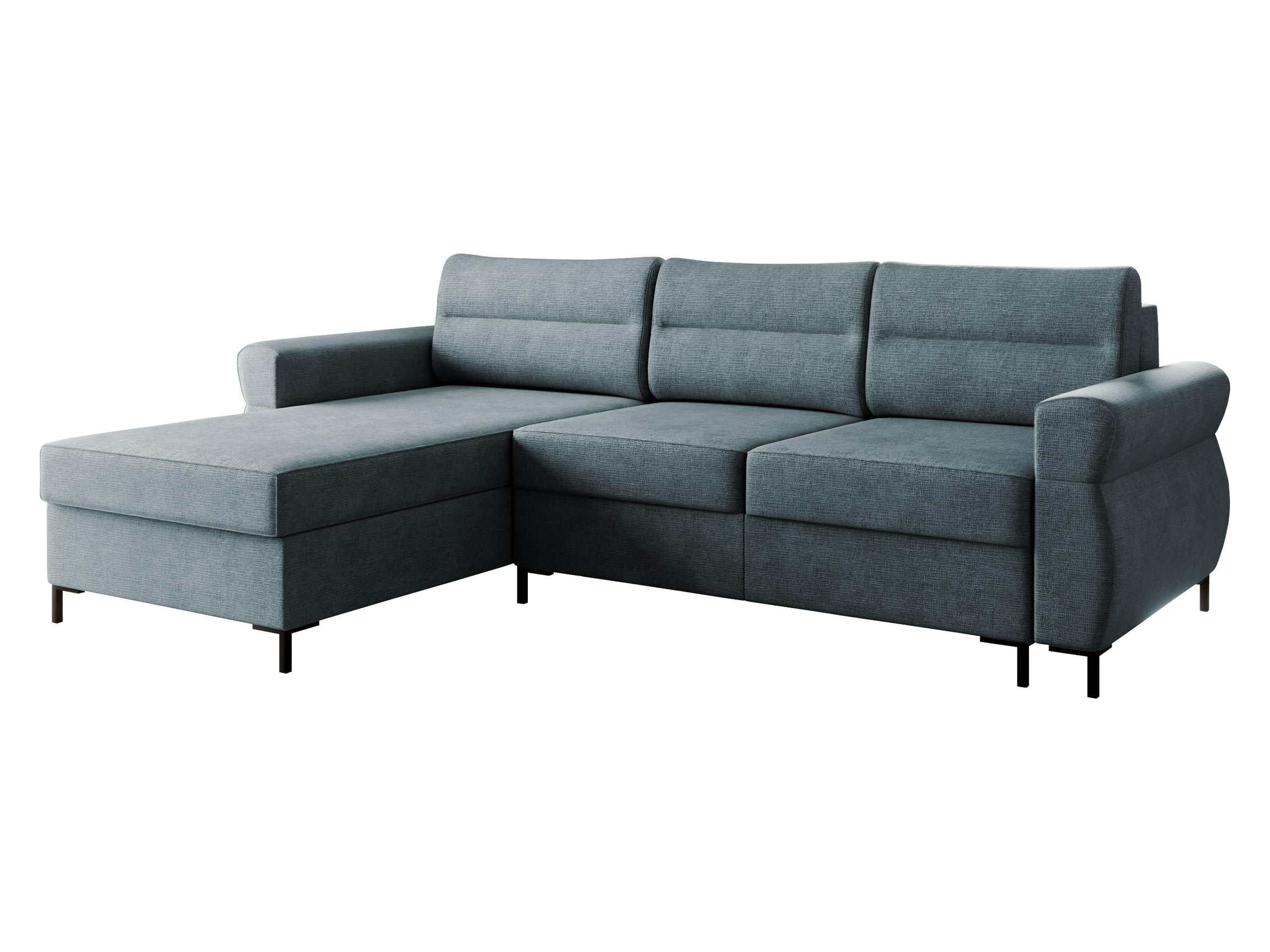 ECKSOFA Berne - Blaugrau/Schwarz, Holz/Kunststoff (258/170cm) - MIRJAN24