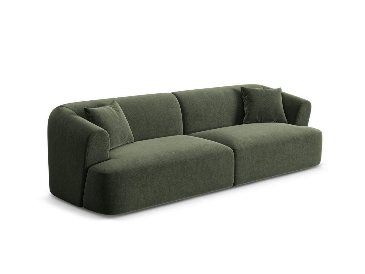 MODULARES-SOFA Campi aus Samt grün 4 Sitzplätze - Grün, Textil (90/70/255cm) - Cosmopolitan Design