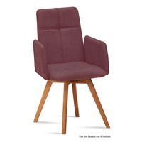 ARMLEHNSTUHL (6er-Set) Dinah 52x92x60 Eiche geölt/Marsala - Eichefarben/Brombeere, Kunststoff (60/92/52cm) - 58aufmkessel