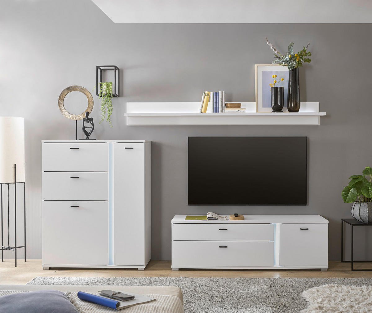 HIGHBOARD M19 Weiß Matt 100/125/42 cm - Weiß, Holzwerkstoff (100/125/42cm) - Livojo