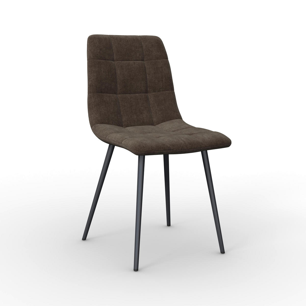 STUHL Ria Braun Mikrofaser Gepolstert - Braun, Metall (44/87/54cm) - Bessagi Home
