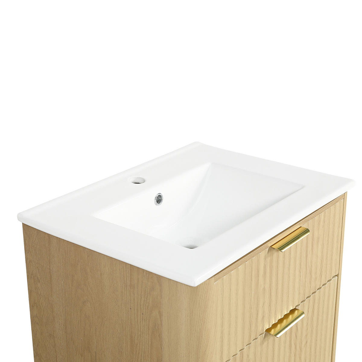 KOUPELNOVÁ SKŘÍŇKA S UMYVADLEM v dekoru dřeva 61 cm - přírodní, kompozitní dřevo (61/82/47cm) - Urban Meuble