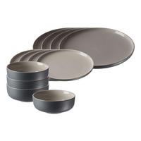 BASIC-SET Jasper Grau 12er Set - Grau, Keramik (1/1/1cm) - Ritzenhoff Breker