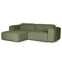 1,5-SITZER ECKSOFA mit Longchair - Dunkelgrün/Schwarz, Kunststoff/Textil (260/173cm) - home24