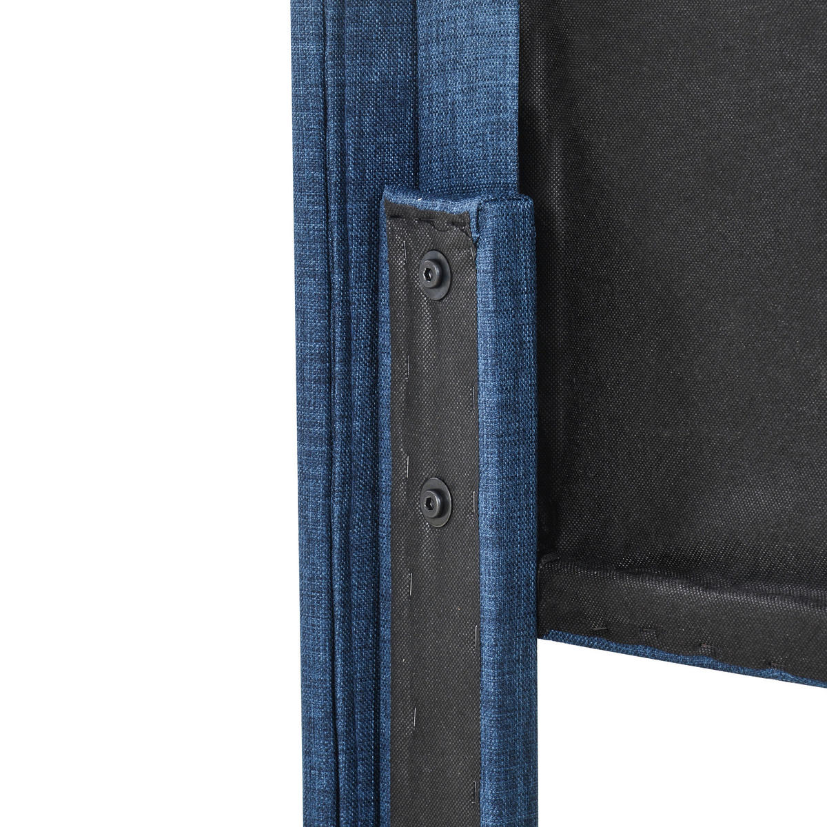 POLSTERBETT 90/200 cm DE-00170, in Blau, Kopfteil und Federkernmatratze - Blau, Metall (90/200cm) - ComfortXL