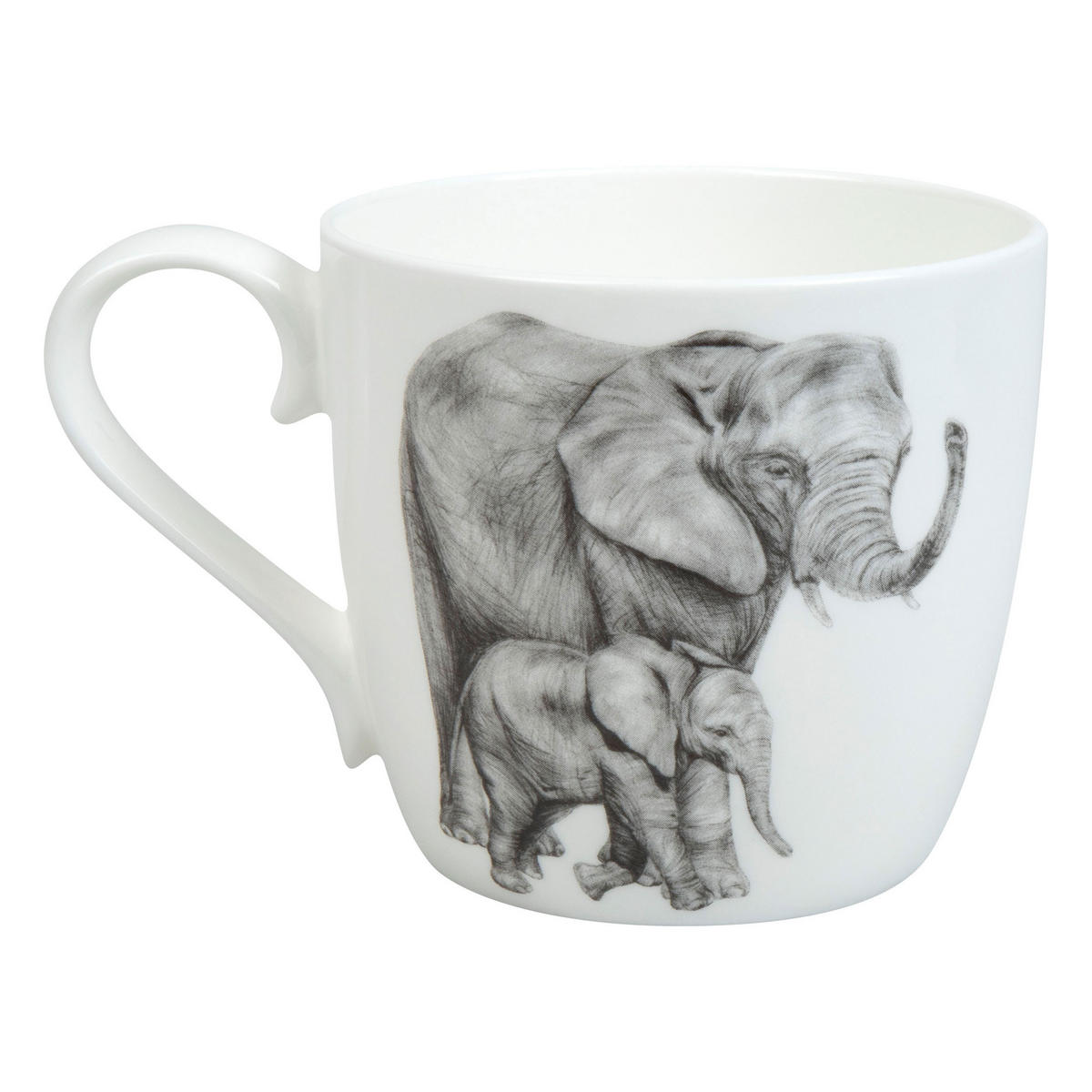 KAFFEEBECHER Amazing Animals - Elefanten - Naturfarben, Keramik (0.45L) - Könitz