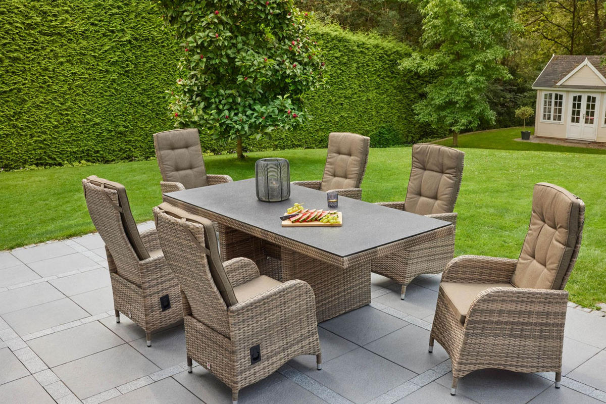 GARTENTISCH Topeka 200x100x75cm, Stein, Braun - Braun, Stein (100/200/75cm) - dasmöbelwerk