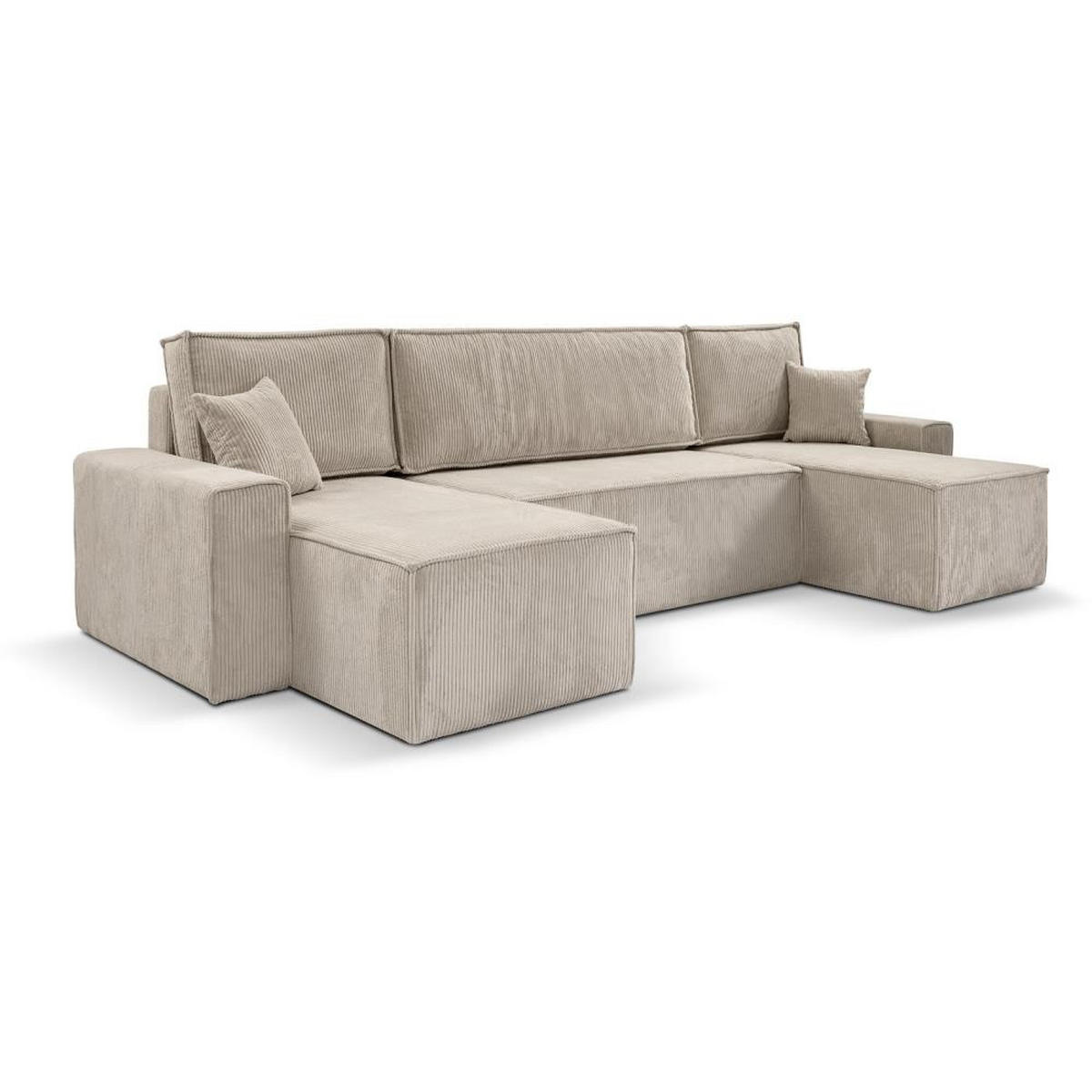 WOHNLANDSCHAFT Hektor U mit Schlaffunktion cappuccino - Beige, Textil (318/94/152cm) - Beautysofa