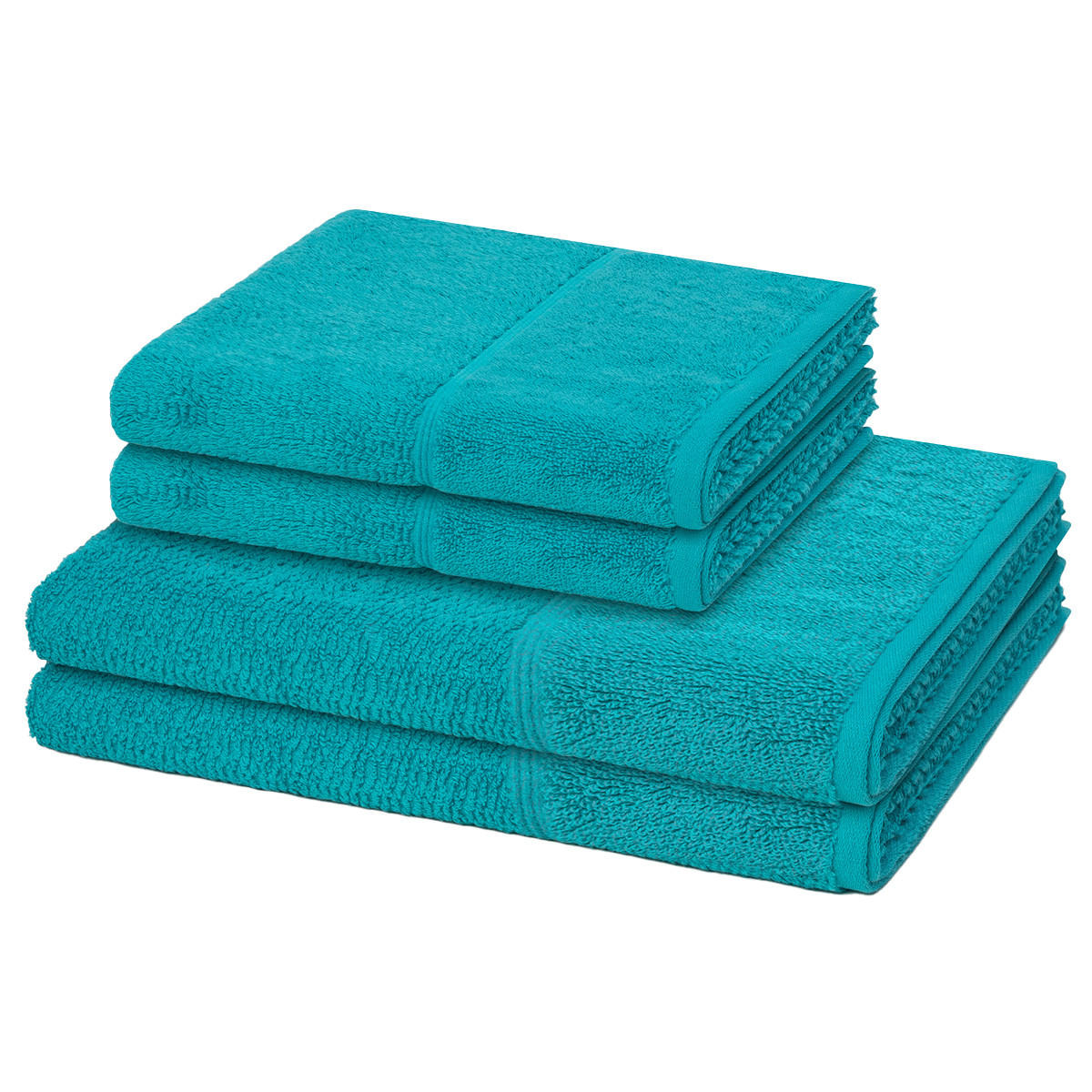 FROTTIERSET Pearl 4-teilig - Türkis, Textil (50/100cm) - MÖVE