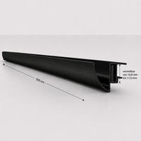 ALUMINIUM-REGENRINNE für Glasvordach 200 cm Schwarz - Schwarz, Metall (20/5/200cm) -  Glaswerk Westfalen