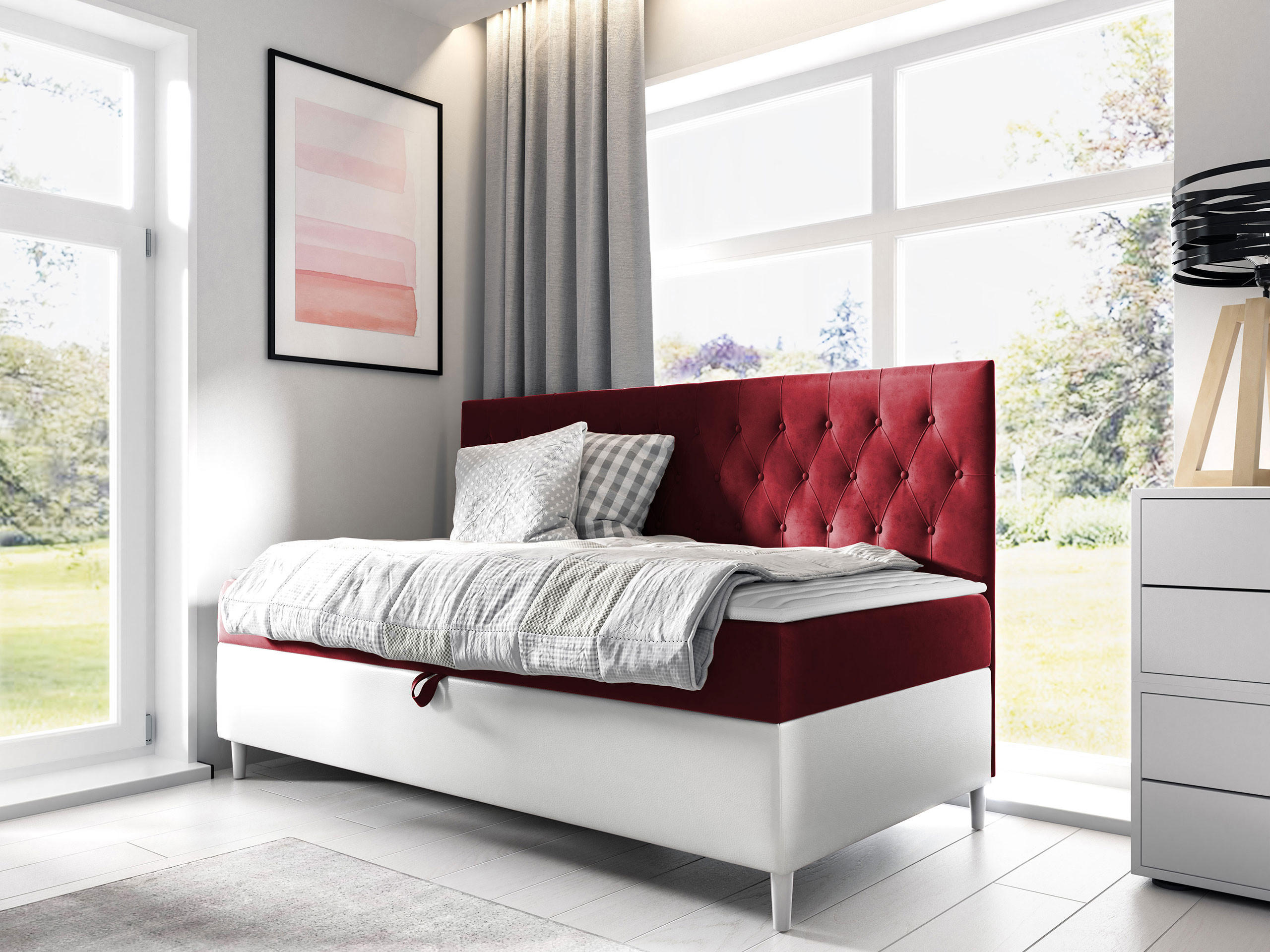 BOXBETT Filip Junior 2 - Rot/Weiß, Holz (100/200cm) - MIRJAN24