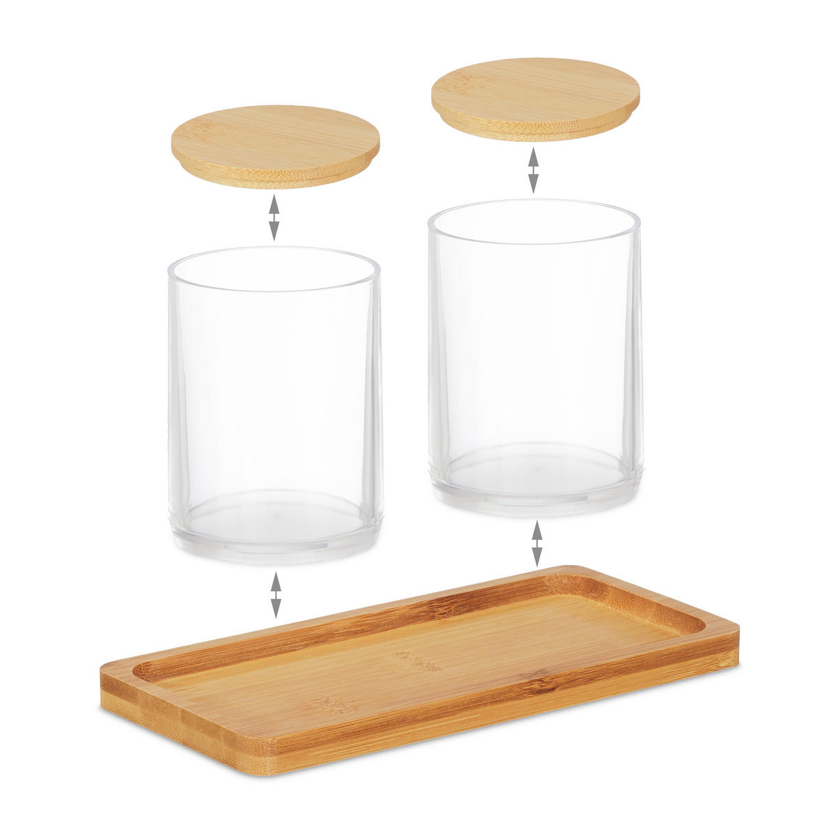 WATTESTÄBCHENBEHÄLTER - Multicolor, Holz/Kunststoff (19/10/9cm) - Relaxdays