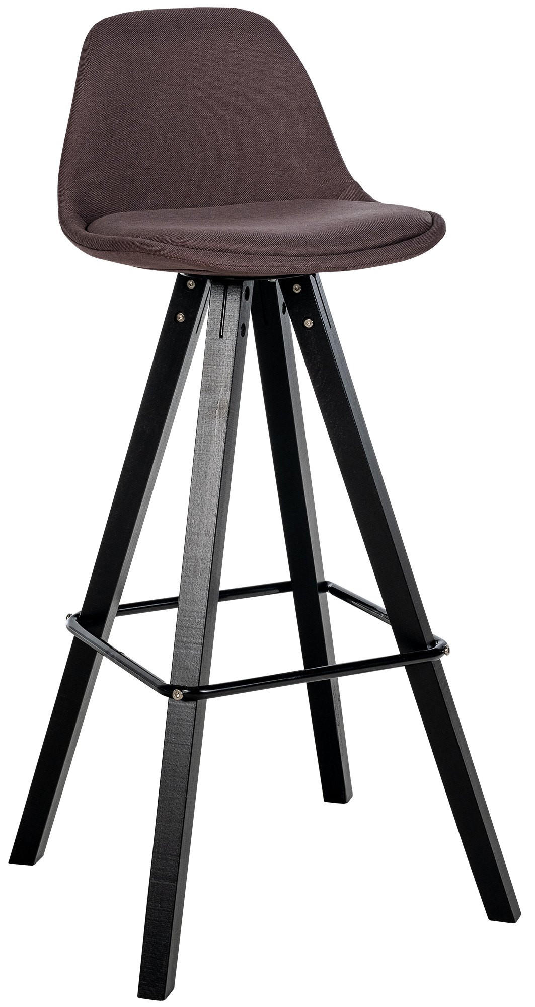 BARHOCKER Stoff Braun - Schwarz/Braun, Holz/Textil (38/99/44cm) - CLP