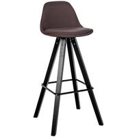 BARHOCKER PALMA Braun Stoff Schwarz - Braun, Holz/Textil (38/99/44cm) - DELUKE
