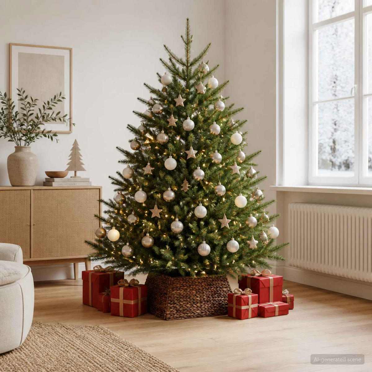 WEIHNACHTSBAUMKRAGEN 60/60/28 cm Braun Wasserhyazinthe - Braun, Naturmaterialien (60/28/60cm) - vidaXL