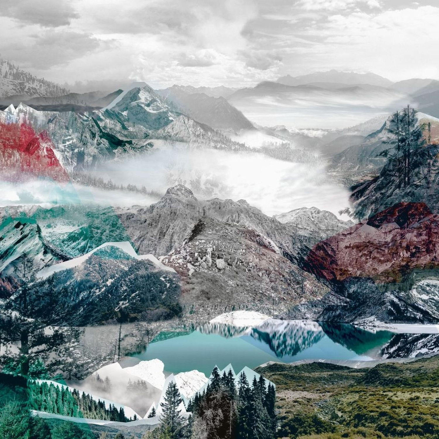 FOTOTAPETE Landschaft 368 x 248 cm - Grau, Papier (368/248cm) - Sanders & Sanders