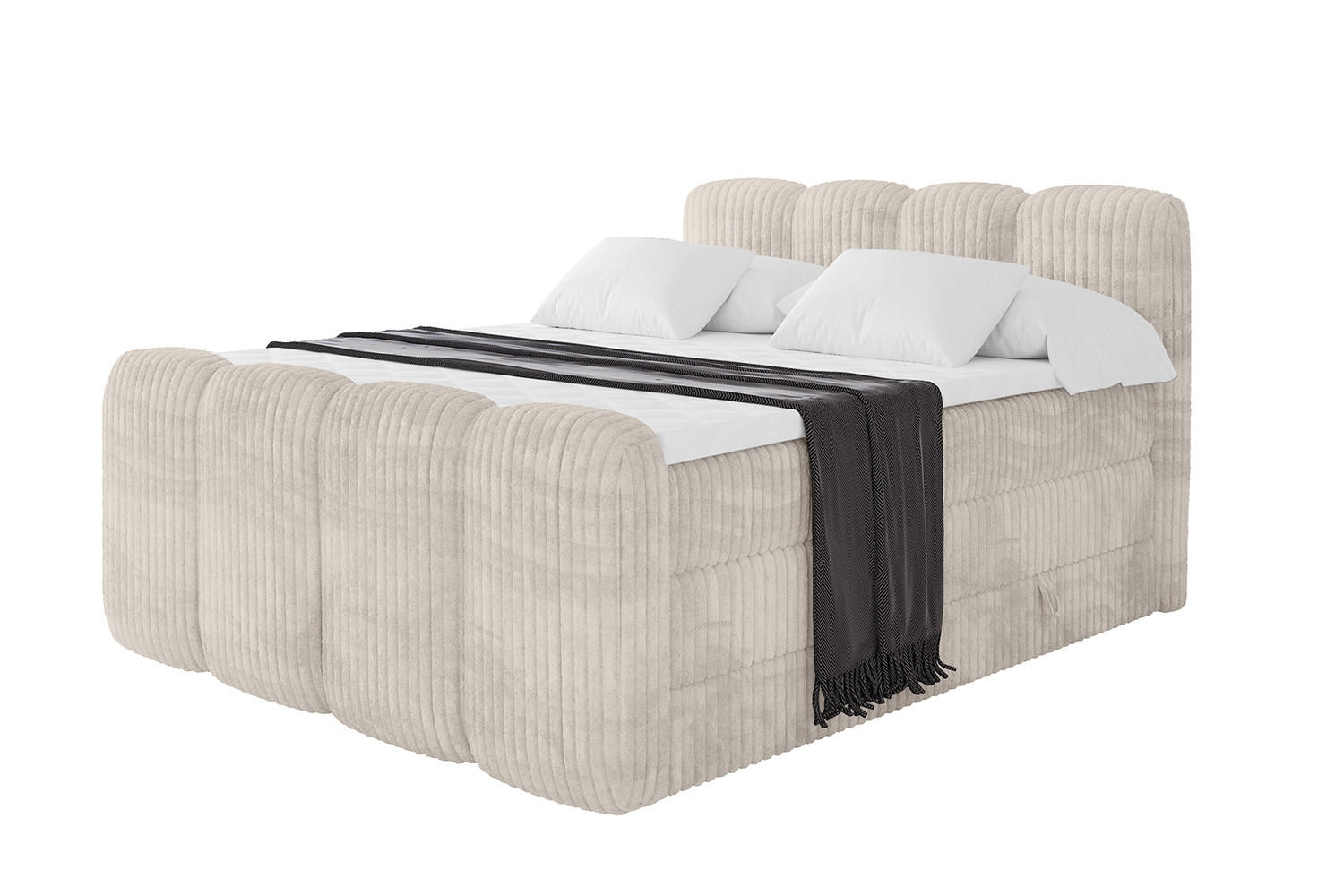 BOXBETT mit Matratze H3|H4 und Lattenrost - NINA-Z KING - 140x200 cm Tila - Creme - Creme, Holzwerkstoff (140/200cm)