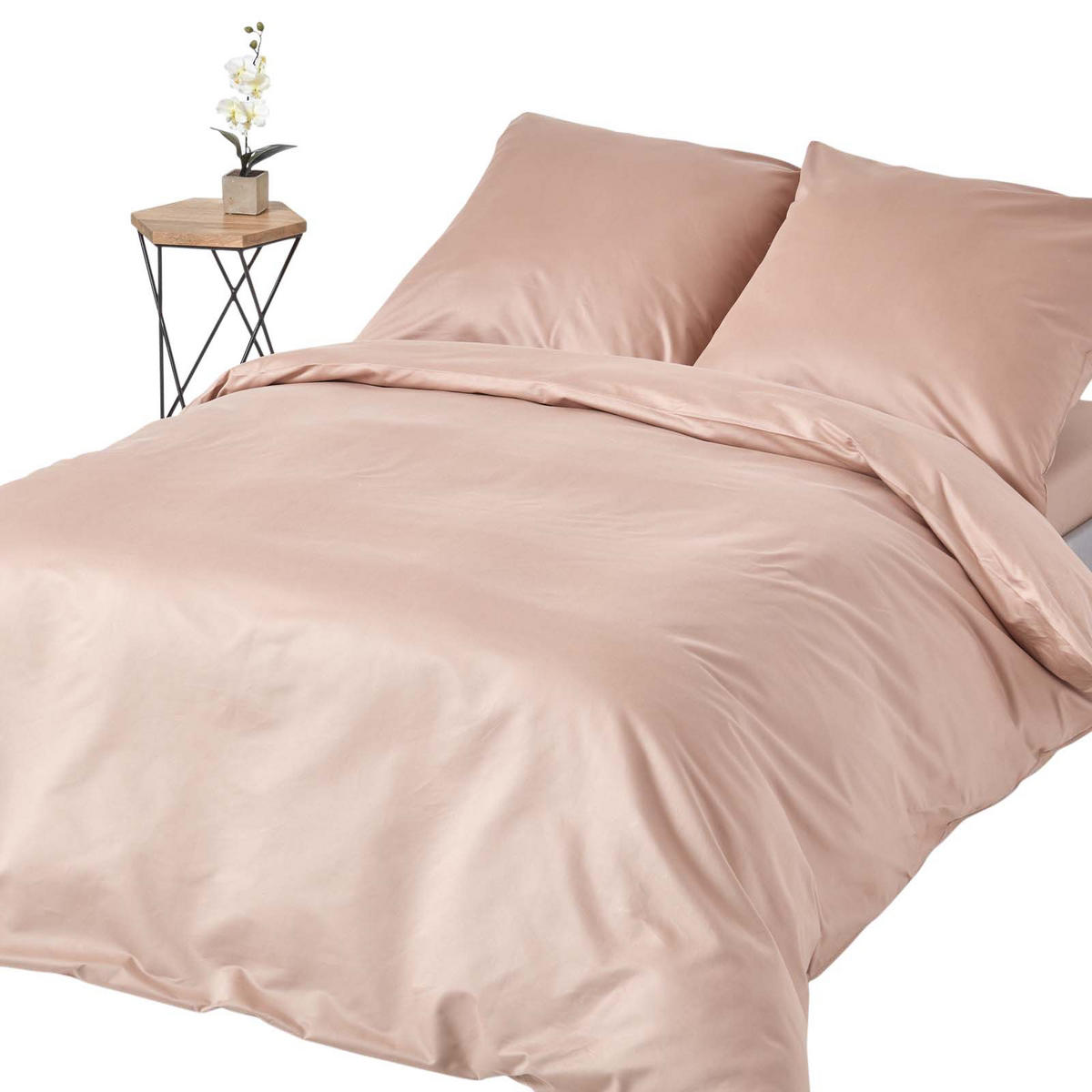 BETTWÄSCHE Premium, Ägyptische Baumwolle, Fadendichte 1000 - Beige, Textil (155/220cm) - Homescapes