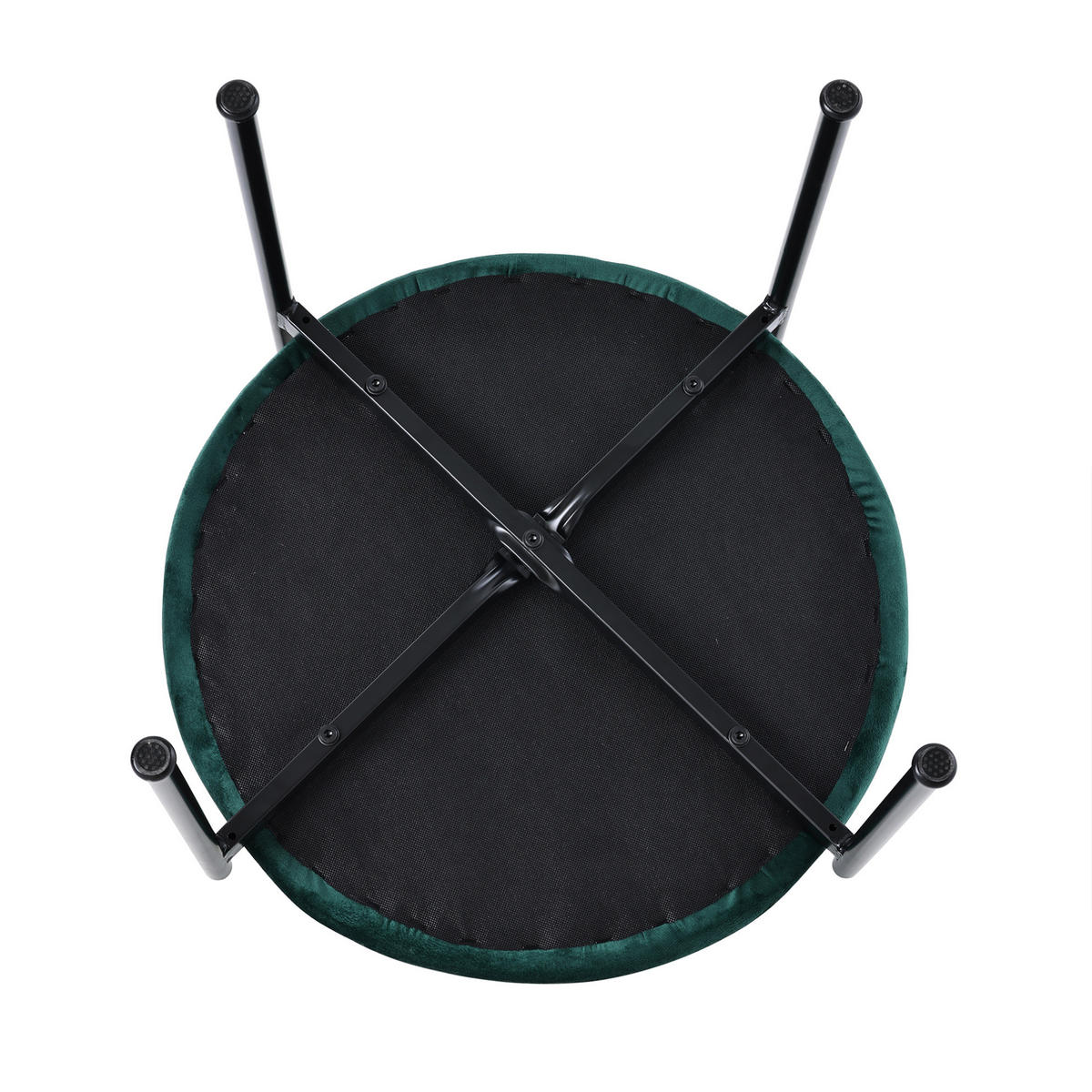 ESSZIMMERSTUHL 4er-Set mit Rattan-Rückenlehne Samt Green - Grün, Metall (40/75/45.2cm) - Meubliv