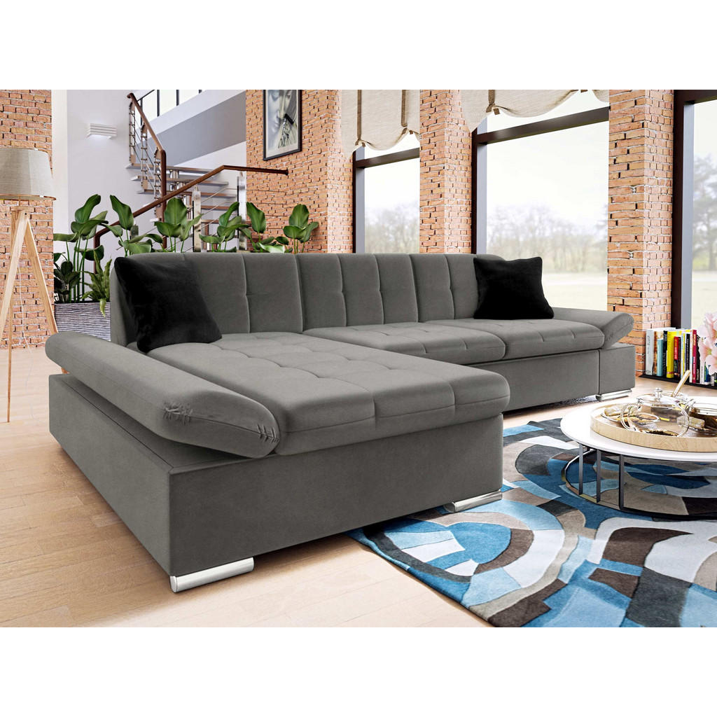 Thumbnail - Mirjan24 Ecksofa, Alu, Schwarz, Textil, links montierbar, L-Form, 278x161 cm, Wohnzimmer, Sofas & Couches, Wohnlandschaf...