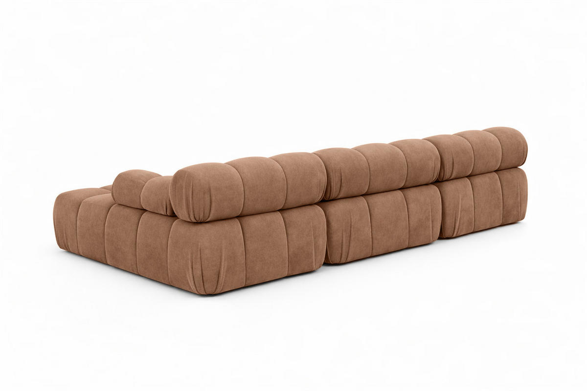 ECKSOFA U-Form, Stoff Velours Salvador, Dunkelbeige, Selia U - Beige, Holz (285/70/160cm) - Kaiser Möbel
