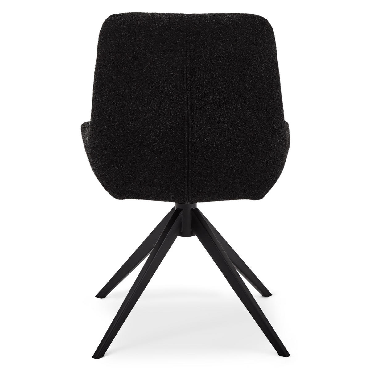 STUHL-SET 2 Stück in Teddystoff - Schwarz, Textil/Metall (52/61cm) - Furnhouse