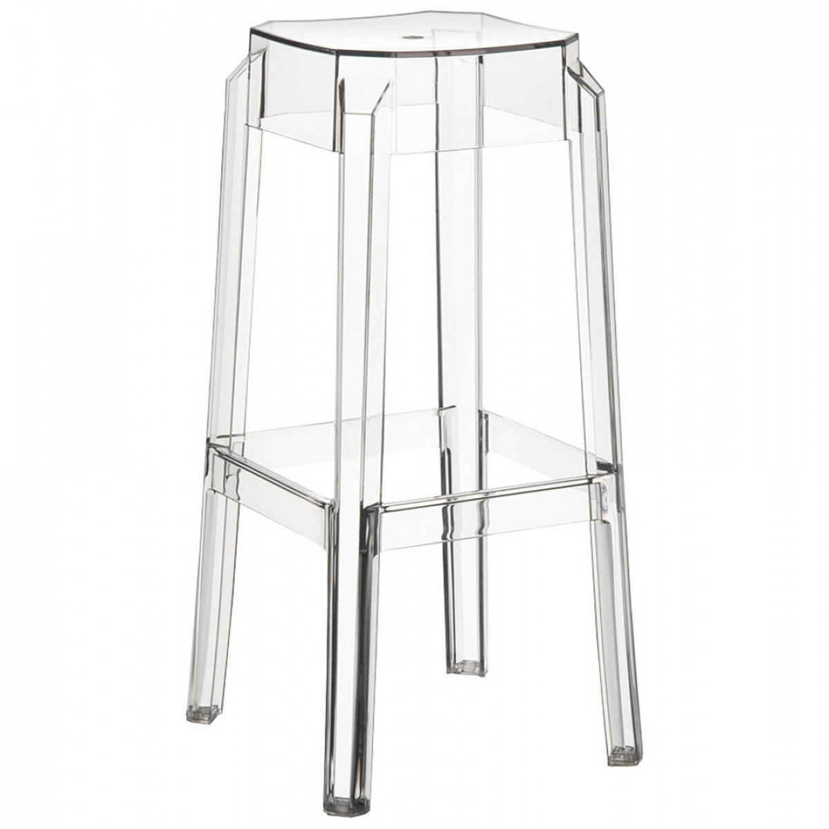 BARHOCKER transparent 36x75x36cm - Transparent, Kunststoff (36/75/36cm) - AlterEgo