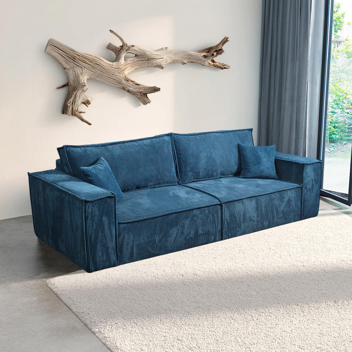SOFA Isaac 4 Sitzplätze Blau - Blau, Holzwerkstoff (255/85/105cm) - Petits-meubles