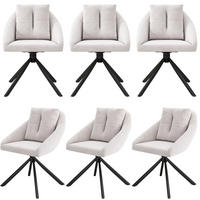 DREHSTUHL ergonomisch Samt Beige 6er-Set - Beige, Metall (54/79/65.2cm) - Meubliv