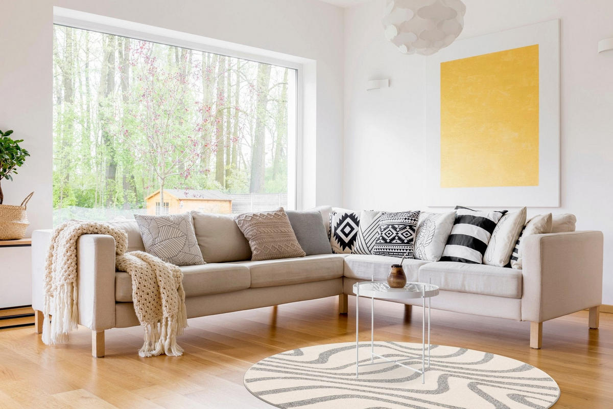 TEPPICH Ethnostil, geschnitzt grau - Grau, Textil (160/160cm) - AFK Living