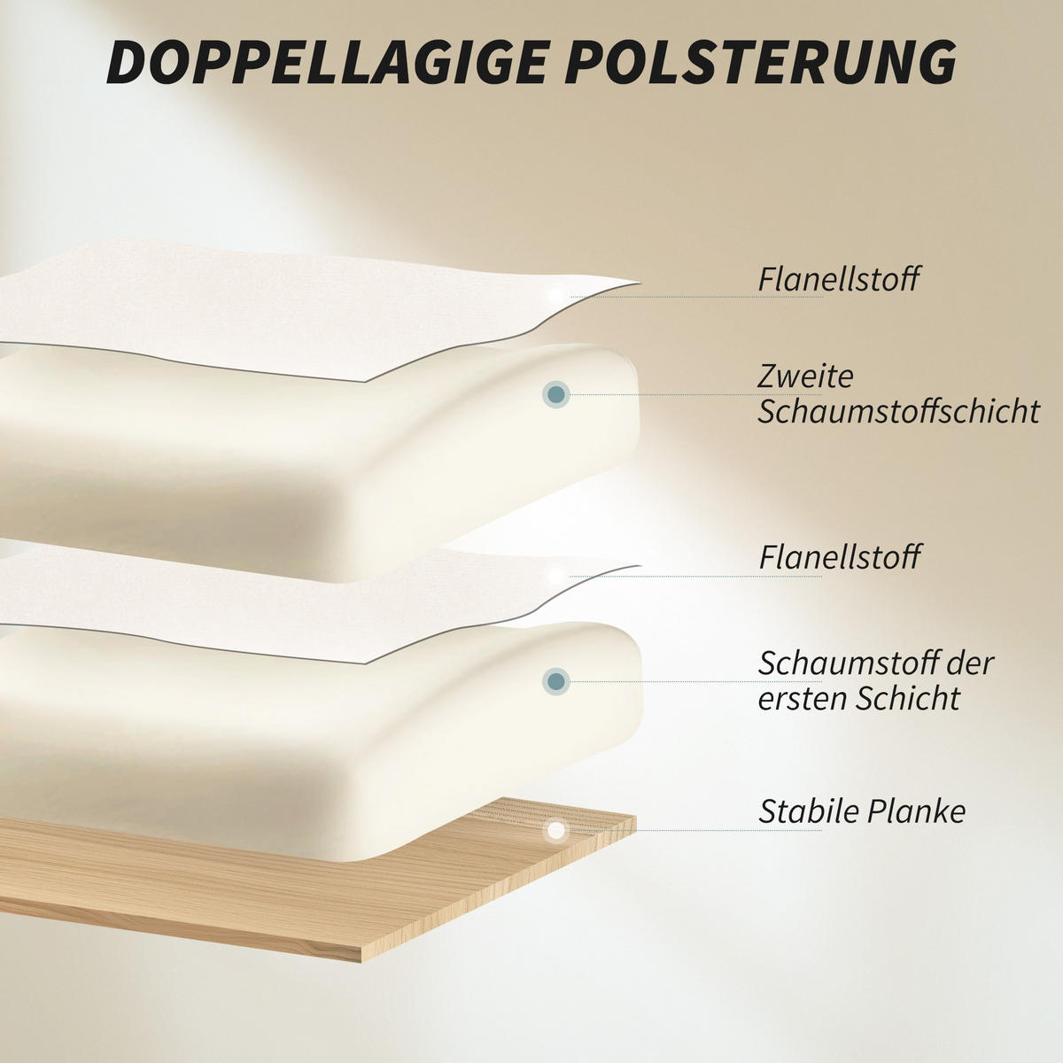 BÜROSTUHL Schneeflanell Cremeweiß - Silberfarben/Creme, Textil/Metall (80/114/80cm) - HOMCOM