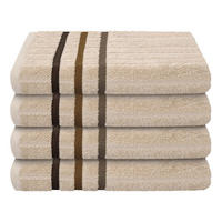 HANDTUCHSET Ohio - 4-teilig - 50 x 100 cm - Sand - Sandfarben, Textil (50/100cm) - Uncover by Schiesser
