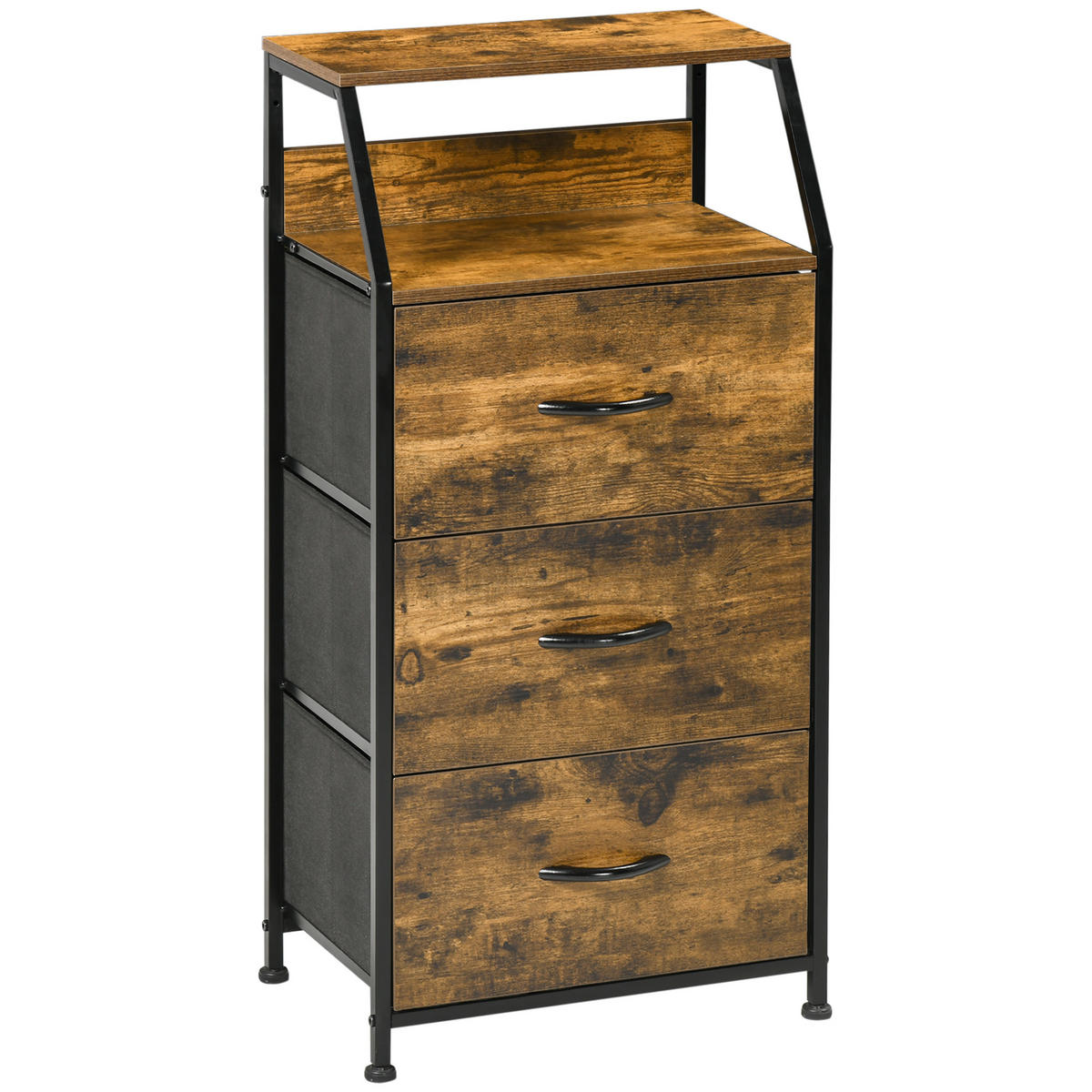 KOMMODE Schwarz-Braun 44/29/92 cm - Braun, Holzwerkstoff (44/92/29cm) - PANGIVO