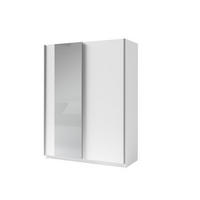SCHWEBETÜRENSCHRANK ELRON 150,6/198,5/62cm 2-türig mit Spiegel Weiß - Weiß, Holzwerkstoff (150.6/198.5/62cm) - MASSENO