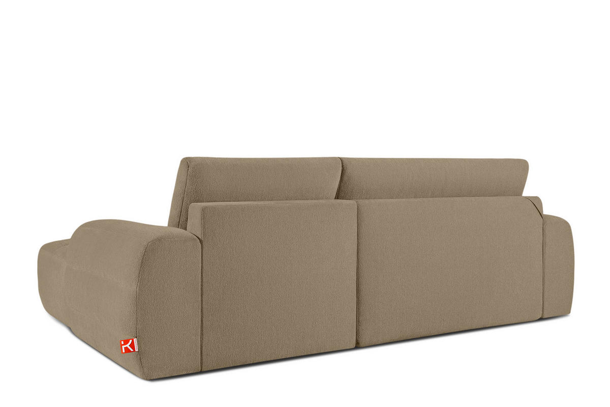 ECKSOFA RECHTS BLUME, Dunkelbeige - Beige, Holz/Holzwerkstoff (271/164cm) - KONSIMO®