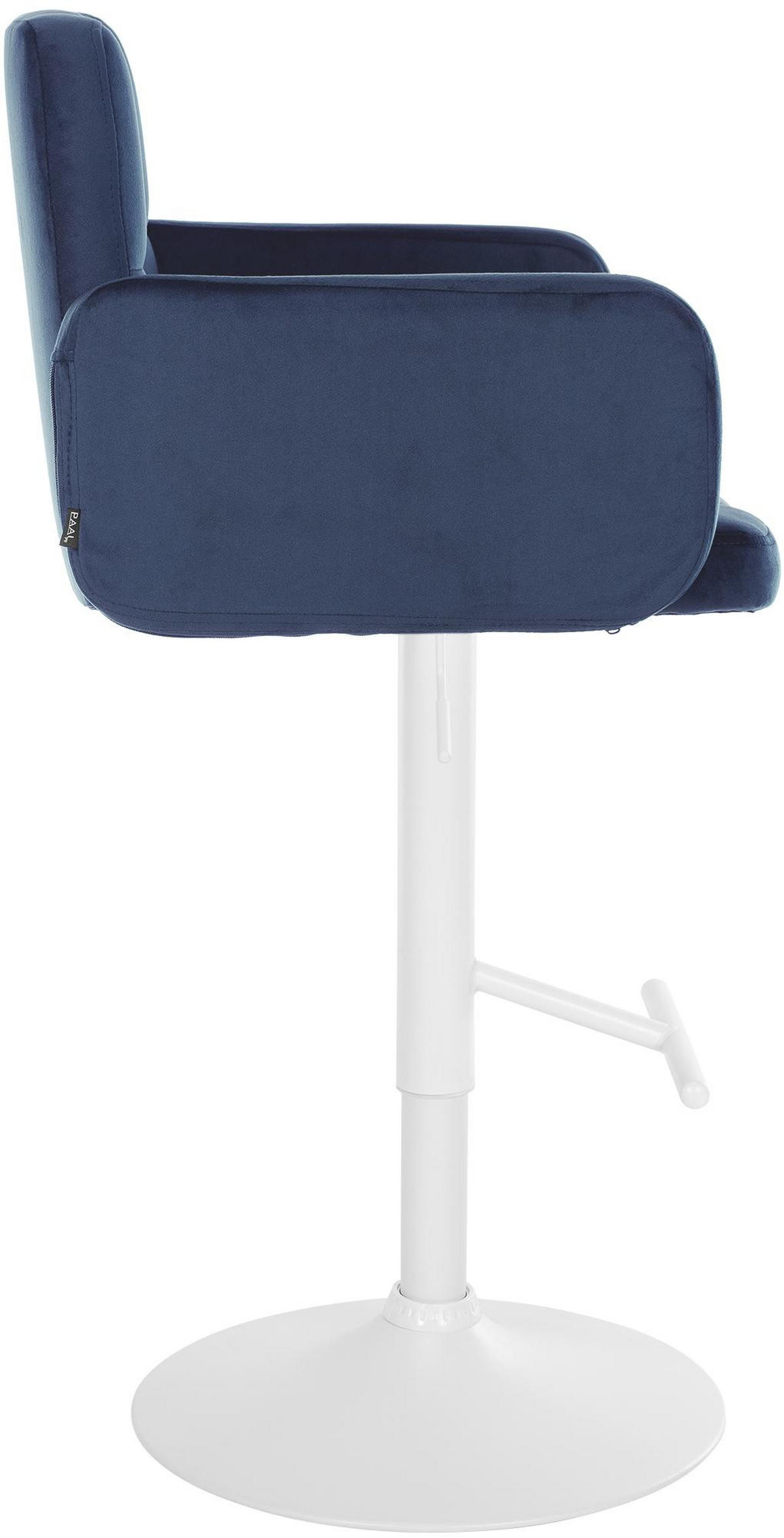 BARHOCKER 2er Set Sutun Samt Blau Weiß - Blau, Textil/Metall (60/93/56cm) - DELUKE