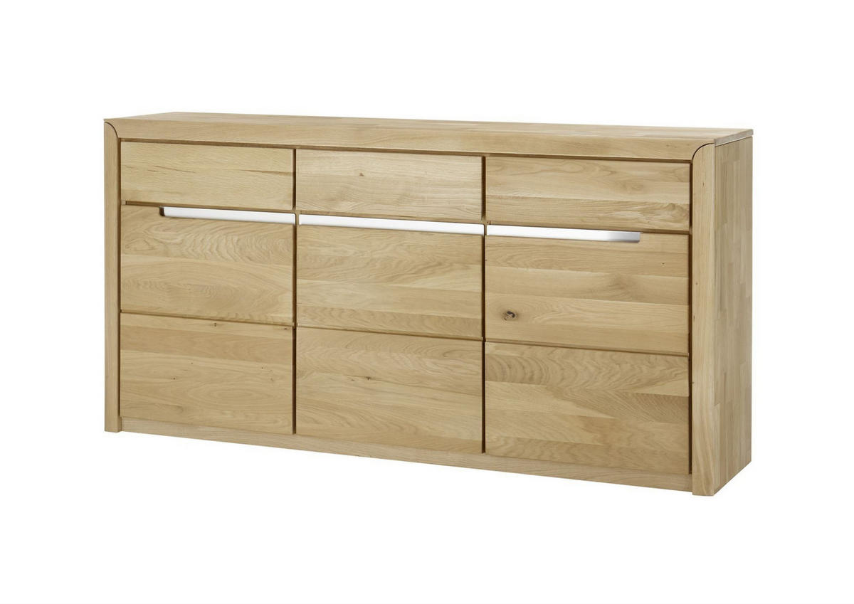 SIDEBOARD Massivholz Ianka 180x90x41 Anrichte Wildeiche Bianco geölt - Naturfarben, Holz (180/90/41cm) - 58aufmkessel