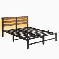 METALLBETT 140/200 cm DE-35530 mit LED und USB-Ladestation Braun - Braun, Metall (140/200cm) - ComfortXL