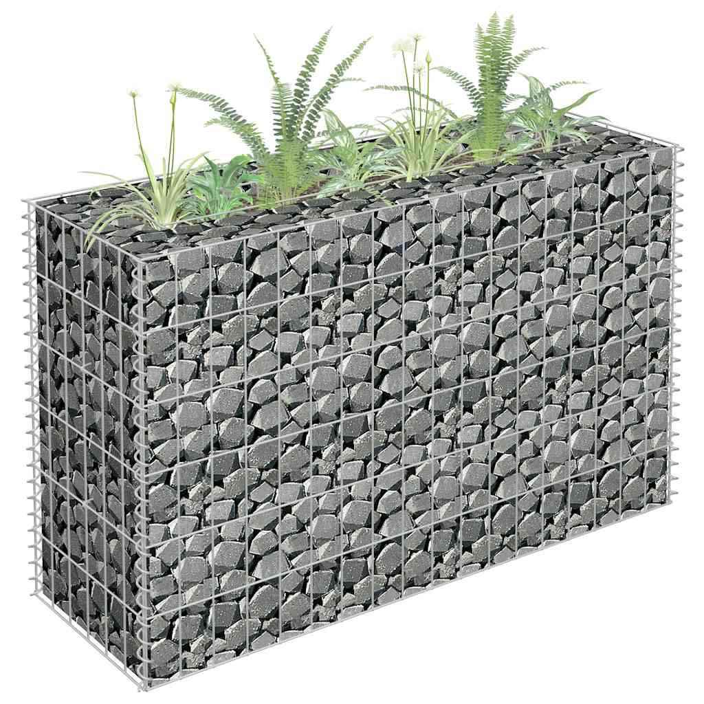 HOCHBEET aus Gabionen ROON aus Stahl 90x30x60 cm - Silberfarben, Metall (90/60/30cm) - DELUKE