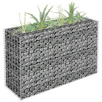 HOCHBEET aus Gabionen ROON aus Stahl 90x30x60 cm - Silberfarben, Metall (90/60/30cm) - DELUKE