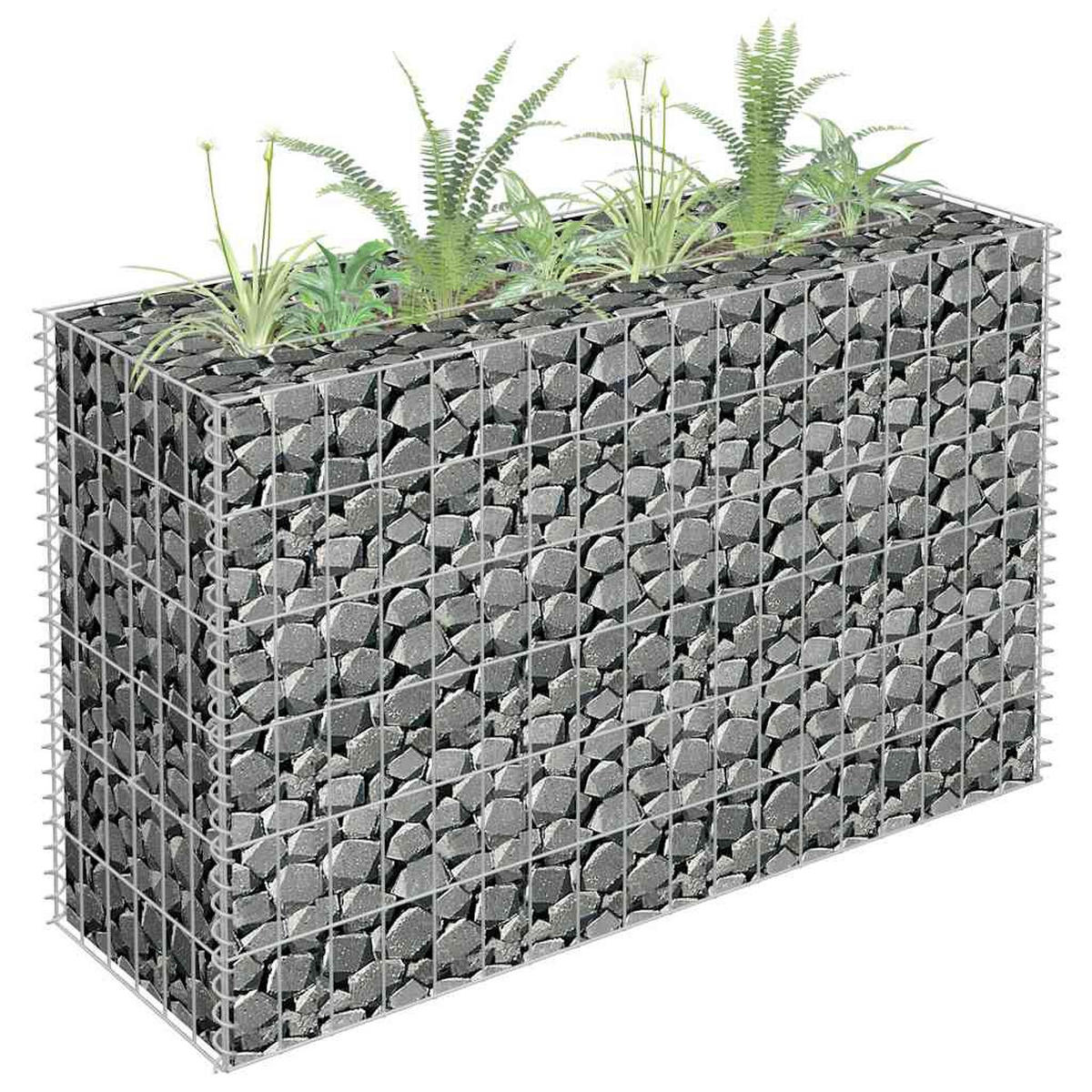 HOCHBEET aus Gabionen ROON aus Stahl 90x30x60 cm - Silberfarben, Metall (90/60/30cm) - DELUKE