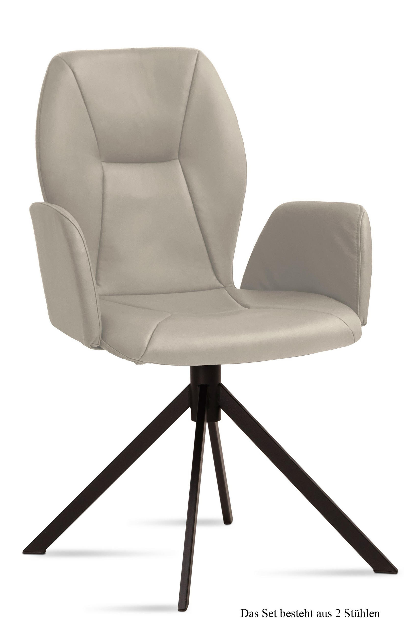 ARMLEHNSTUHL (2er-Set) Davita 58x92x60 Schwarz/Natur - Schwarz/Naturfarben, Kunststoff (60/92/58cm) - 58aufmkessel