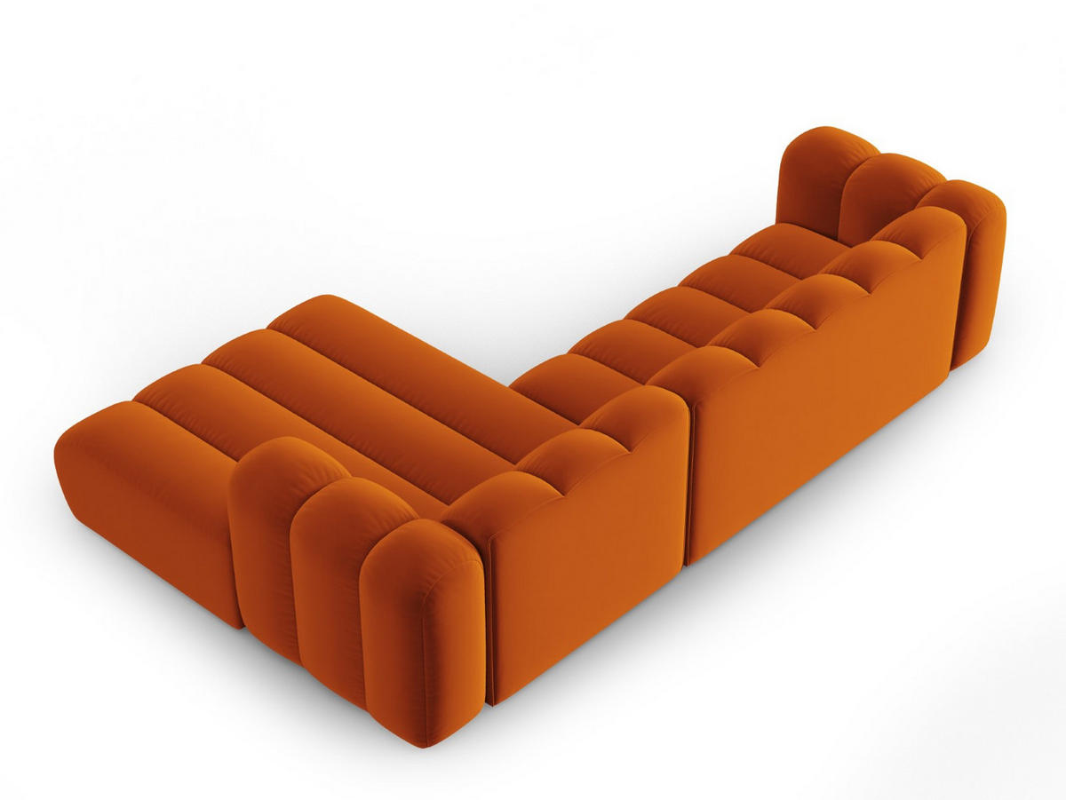 ECKSOFA modular rechts Lupine aus Samt terrakotta 4 Sitzplätze - Terra cotta, Textil (177/290cm) - Micadoni