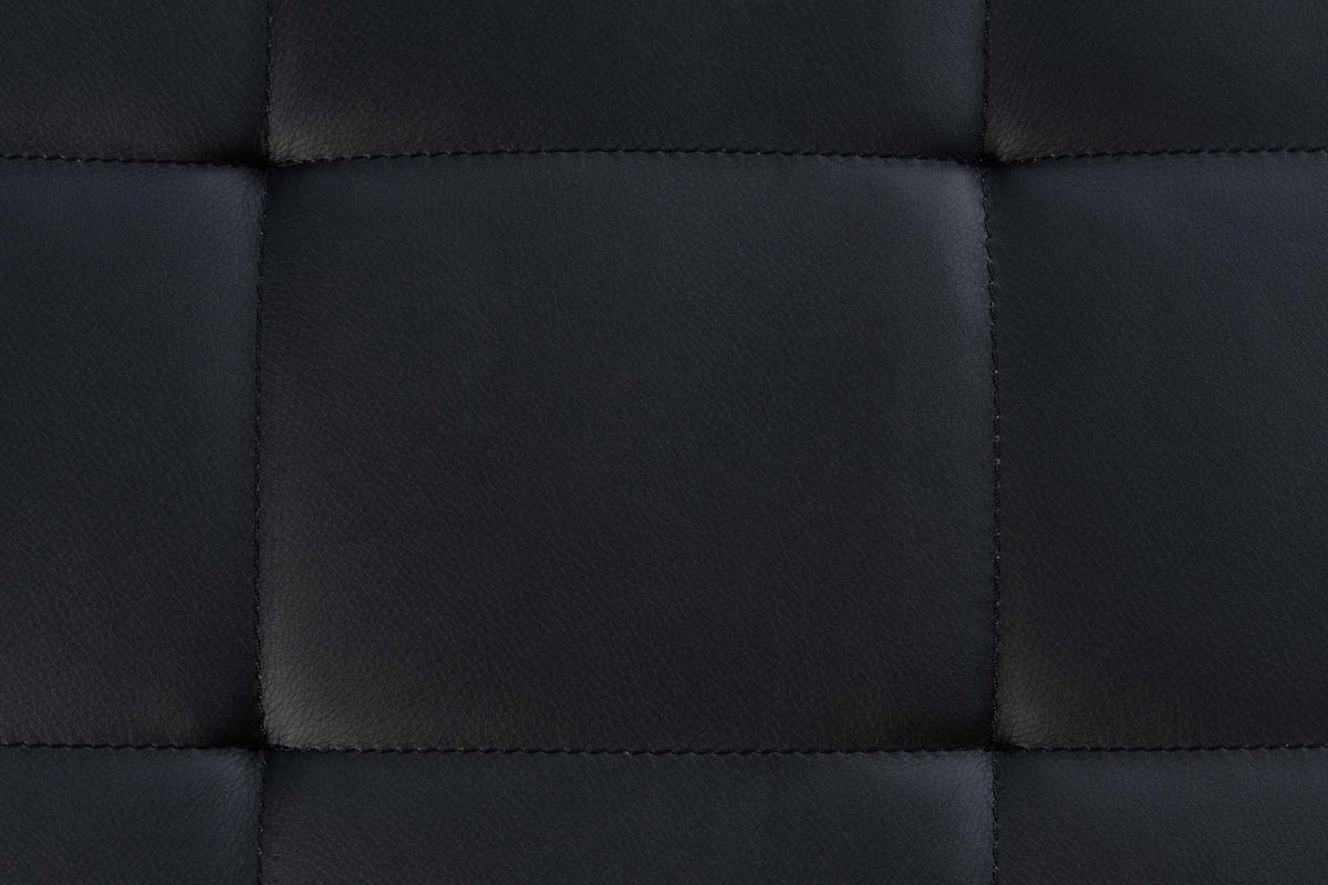 SITZWÜRFEL 2er Set Lederlook schwarz - Edelstahlfarben/Schwarz, Textil/Metall (40/48/40cm) - CLP