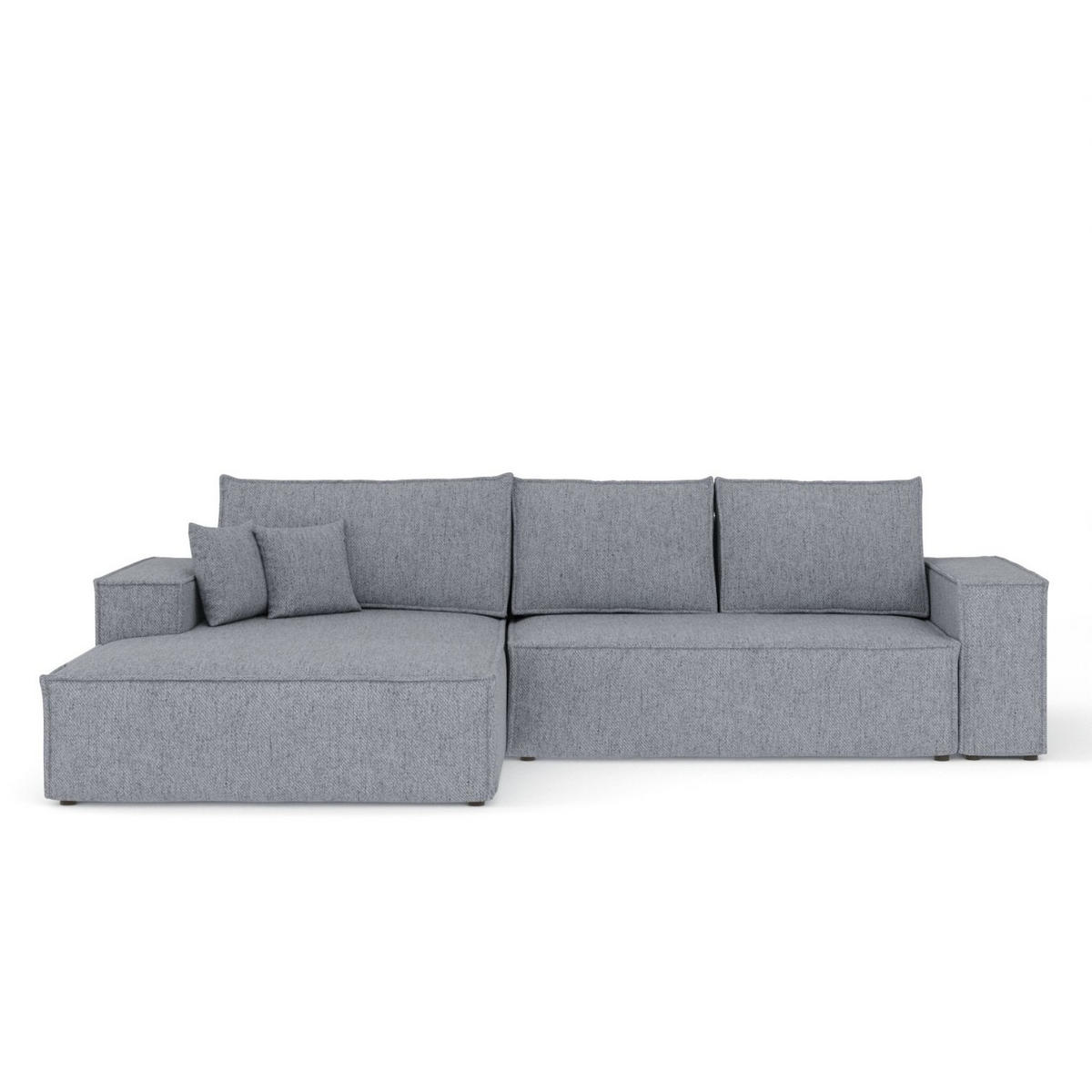 ECKSOFA TAURI mit Schlaffunktion Grau im Neve Stoff - Schwarz/Grau, Holz/Holzwerkstoff (294/185cm) - AltaBeds