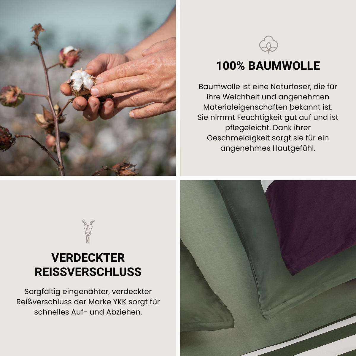 BETTWÄSCHESET Smarell - Renforcé - 2-teilig - 135 x 200 cm - Grün - Grün, Textil (135/200cm) - SCHIESSER