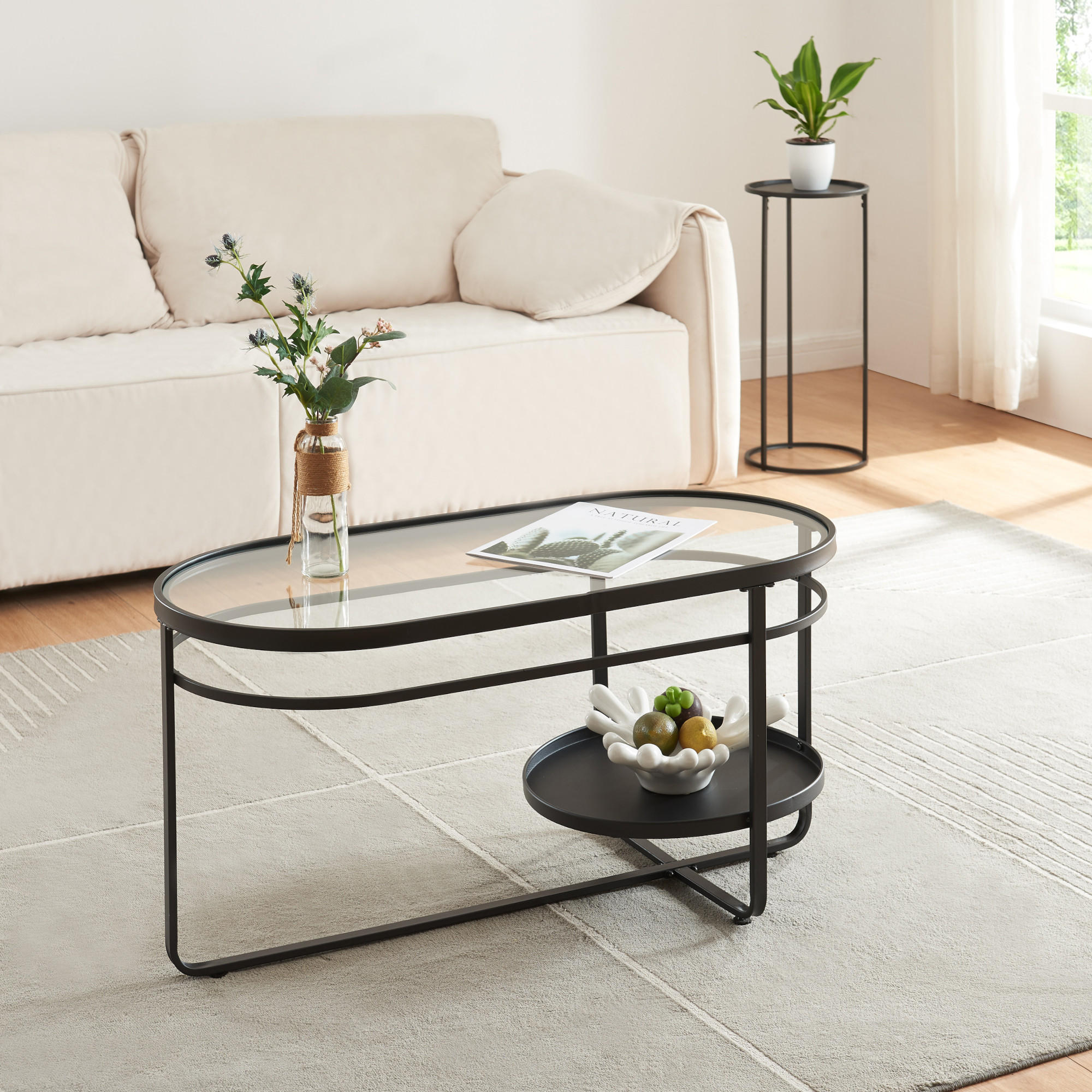 COUCHTISCH Kumla 90/42.5/46 cm - Schwarz, Metall (42.5/90/46cm) - [en.casa]