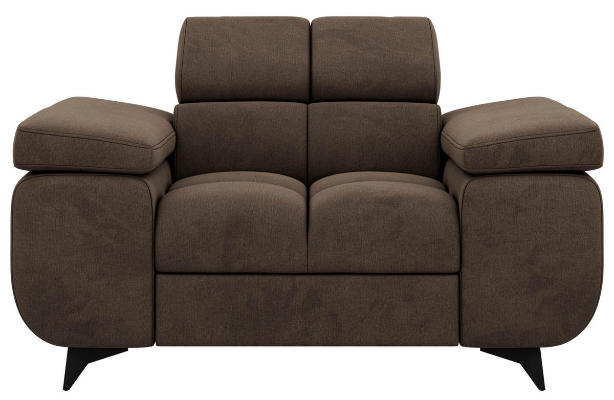 SESSEL NIDELLO - Braun Velvet - Schwarz/Braun, Textil/Metall (130/70/97cm) - MKS