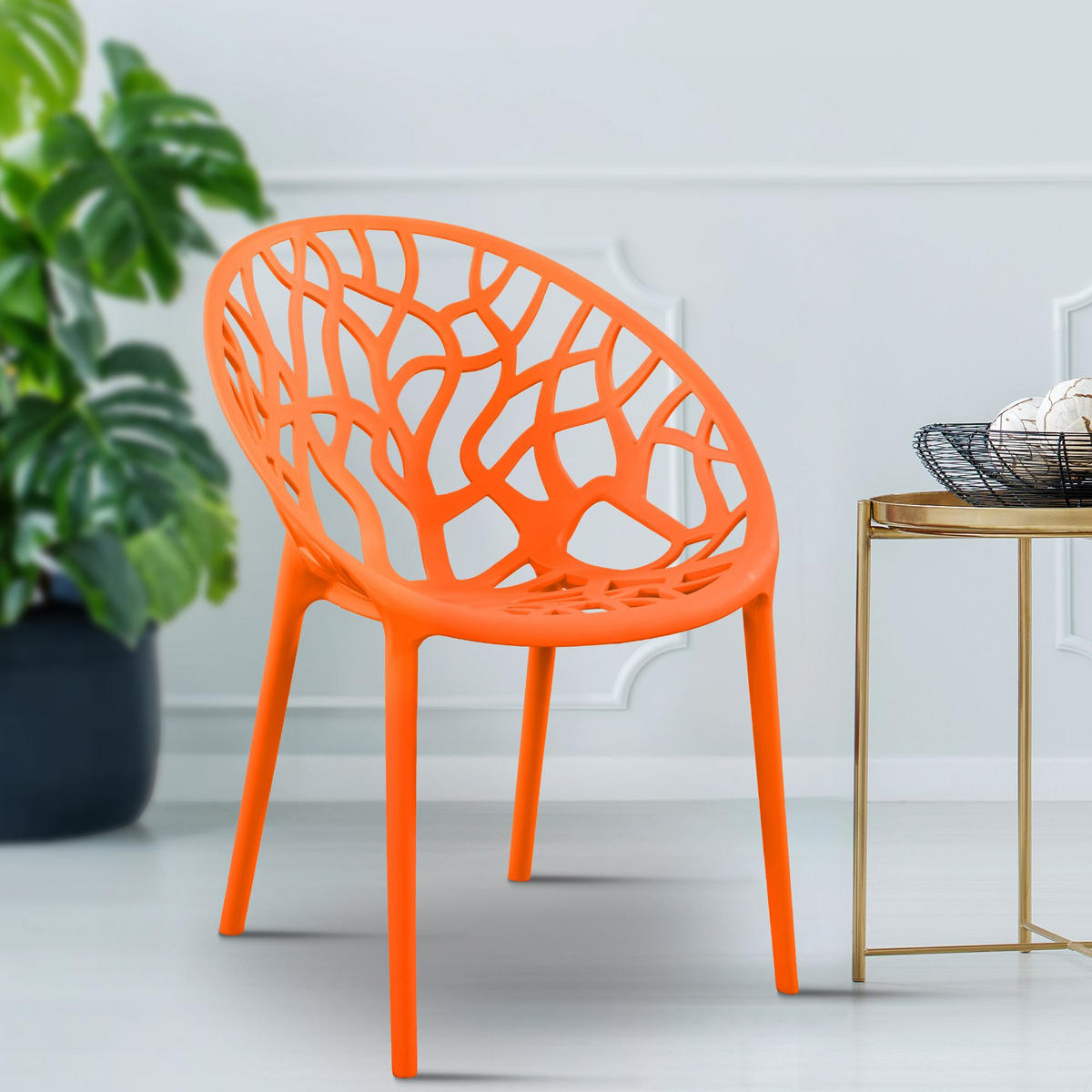 GARTENSTUHL Kunststoff Orange - Orange, Kunststoff (59/80/60cm) - CLP